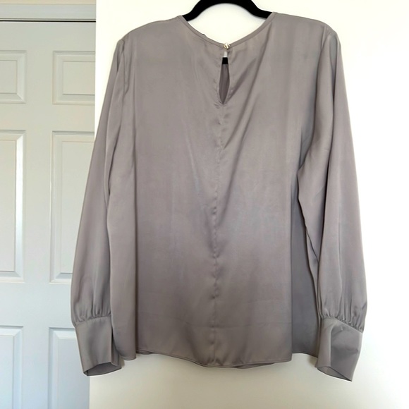 H&M - Dark Khaki Green Satin Blouse - Picture 2 of 3